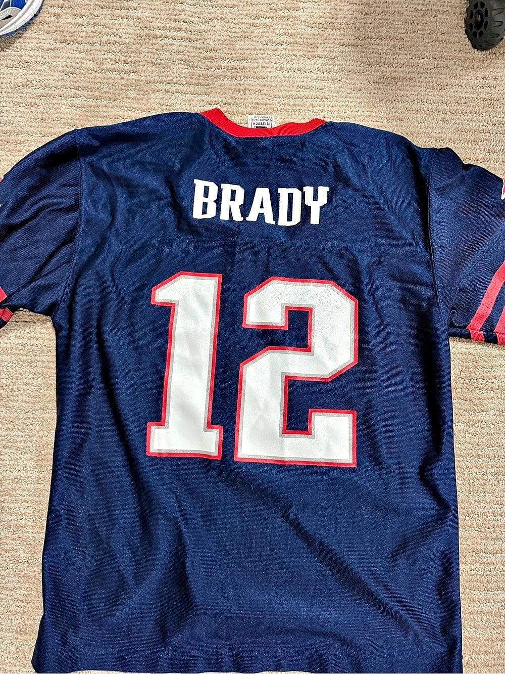 NFL Tom Brady #12 jersey Youth Boys Large Brady #12 Jersey Blue & Red - Picture 4 of 4